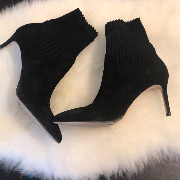 Zara Shoes - Zara faux suede heel booties size 40